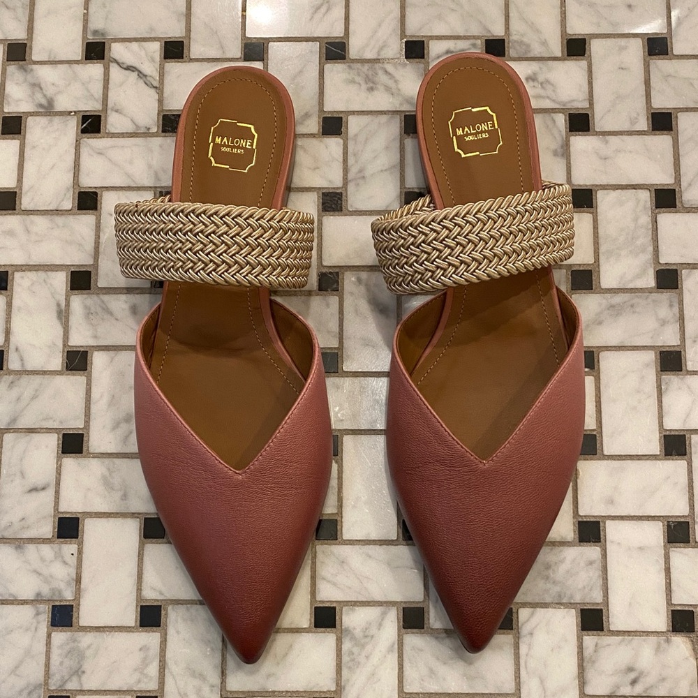 Malone Souliers pink ombré mules